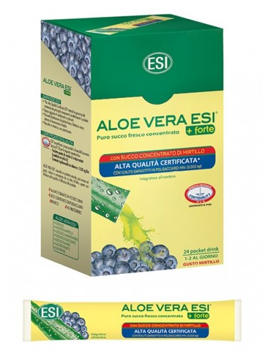 Esi Aloe Vera Succo +Forte al Mirtillo - 24 Pocket Drink