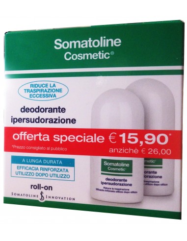 Doppia Confezione Promo Deodorante Ipersudorazione Roll-on Somatoline