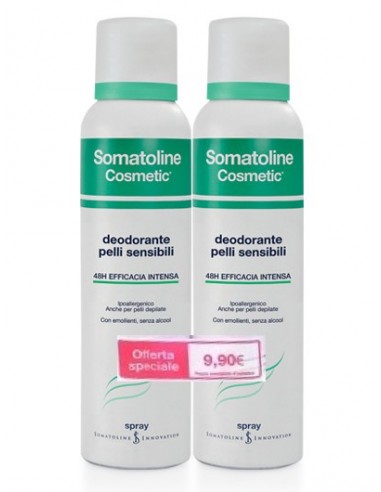 Promozione Somatoline: Doppia confezione di Deodorante Spray per pelli sensibili