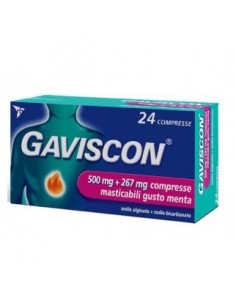 Gaviscon 500+267 mg/10 ml - 24 Compresse gusto Menta