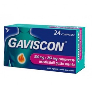 Gaviscon 500+267 mg/10 ml - 24 Compresse gusto Menta