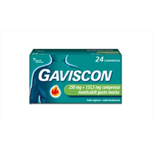 Gaviscon 250+133,5 mg/10 ml - 24 Compresse gusto Menta