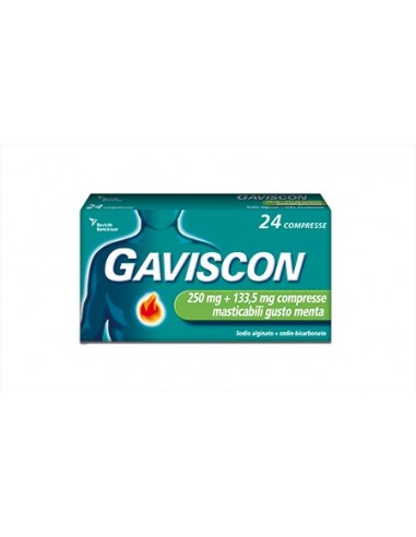 Gaviscon 250+133,5 mg/10 ml - 24 Compresse gusto Menta