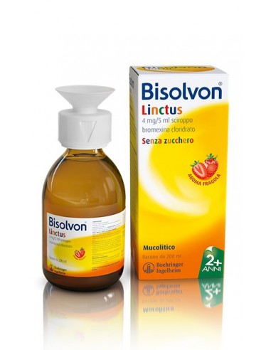 Bisolvon Linctus Sciroppo Mucolitico 4mg/5ml aroma Fragola - 200 ml