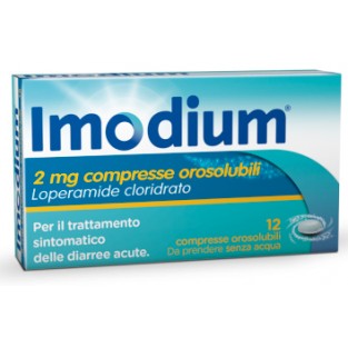 Imodium Antidiarroico 2 mg Lomerapide Cloridrato - 12 Compresse Orosolubili