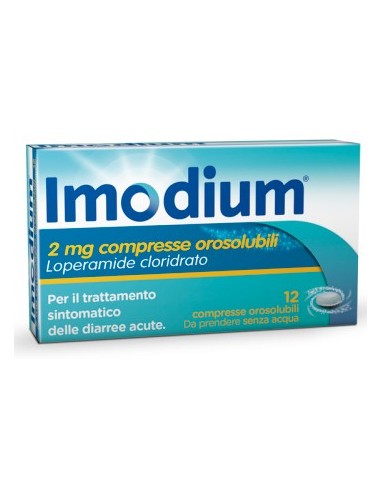 Imodium Antidiarroico 2 mg Lomerapide Cloridrato - 12 Compresse Orosolubili