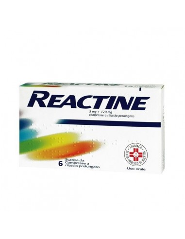 Reactine Antistaminico 5 mg + 120 mg - 6 Compresse