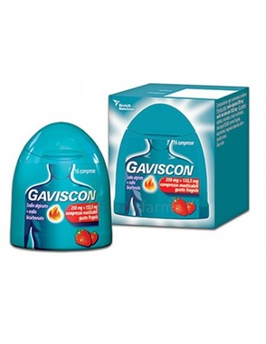 Gaviscon 250+133,5 mg/10 ml - 16 Compresse gusto Fragola